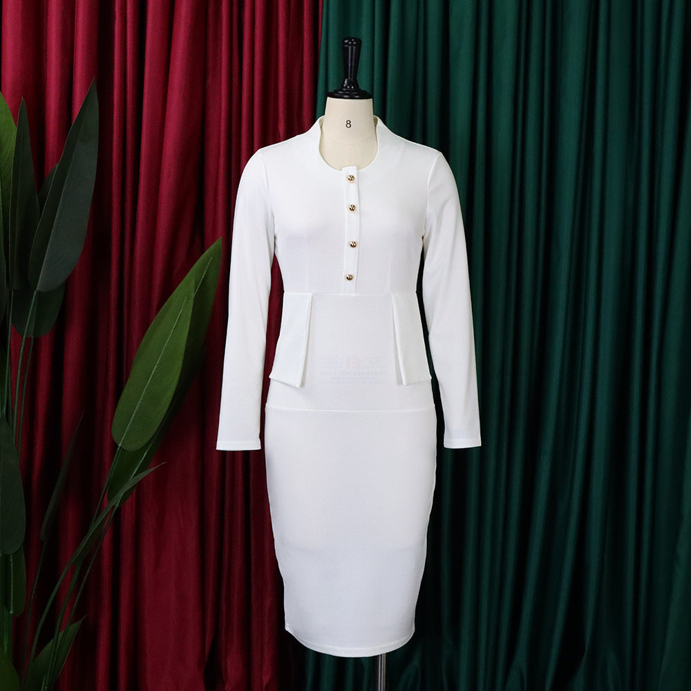 Women's Pencil Skirt Solid Color Dress