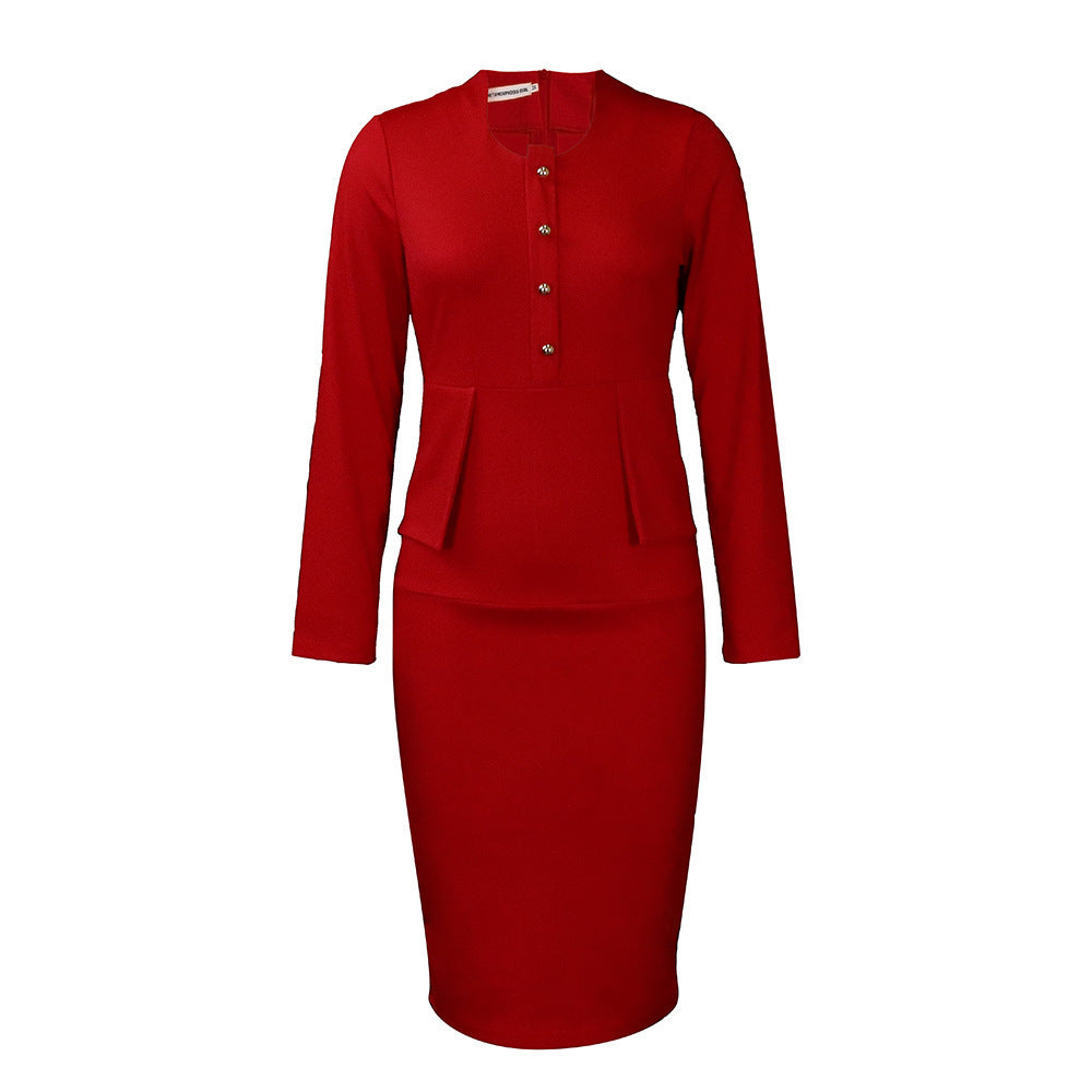Women's Pencil Skirt Solid Color Dress