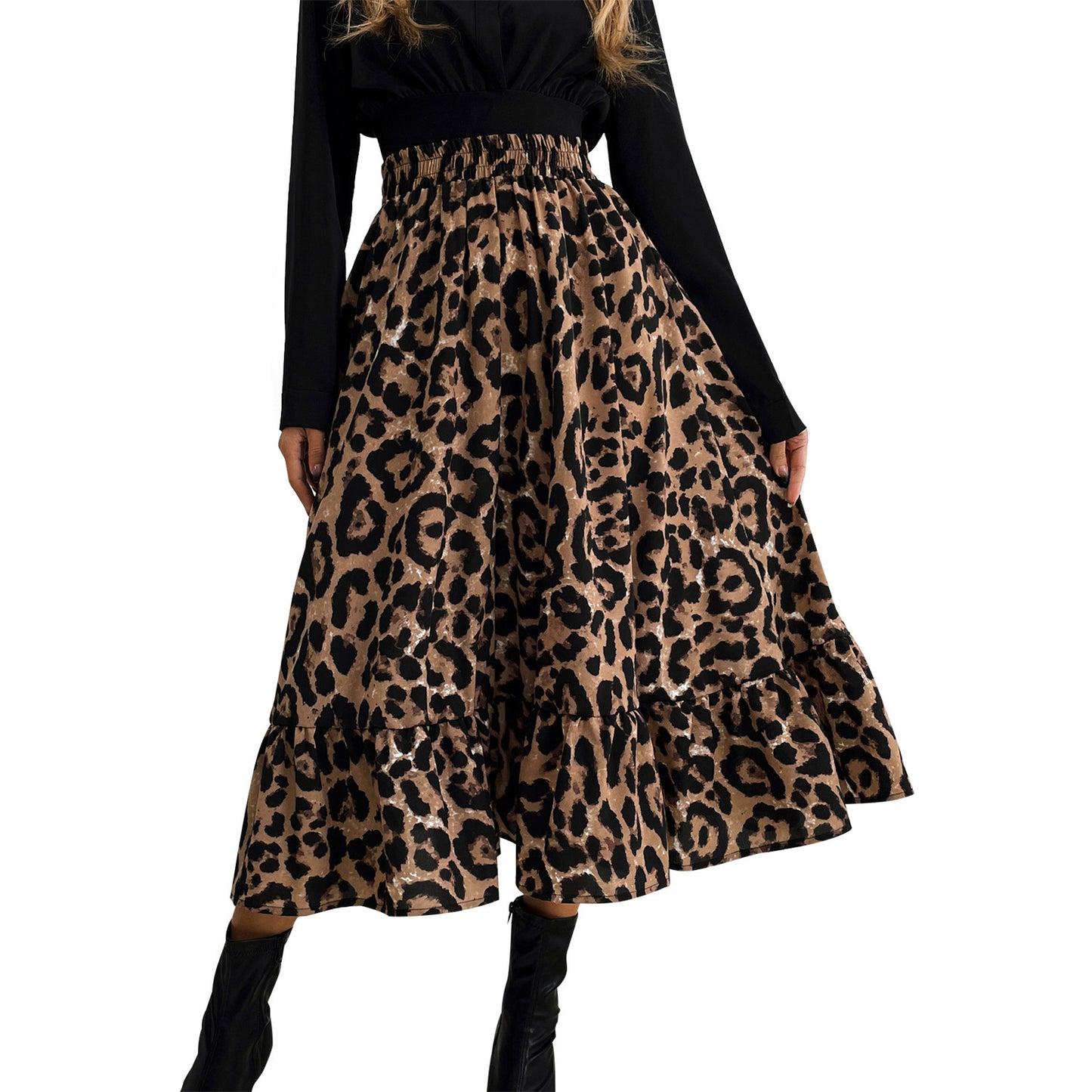 Women's Modest Print Simple Skirt