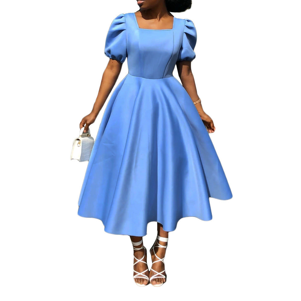 Women Solid Color Fashion Dress