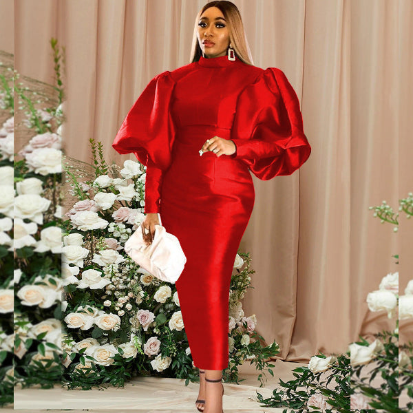 Puff Sleeve Elegant Church Dress