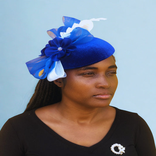 Royal Blue & Light Blue Fascinator Hat