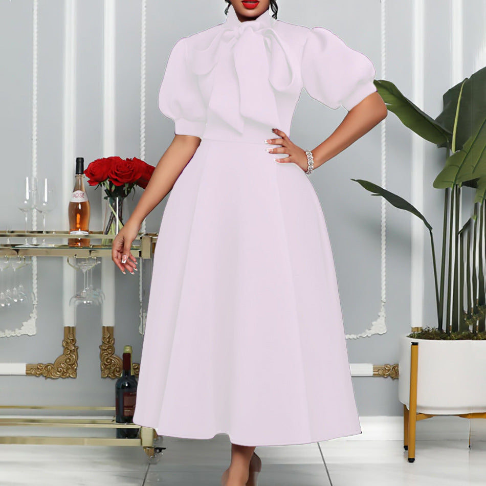 Plus Size Bow Banquet Evening Dress