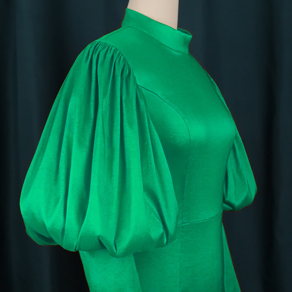 Puff Sleeve Elegant Church Dress