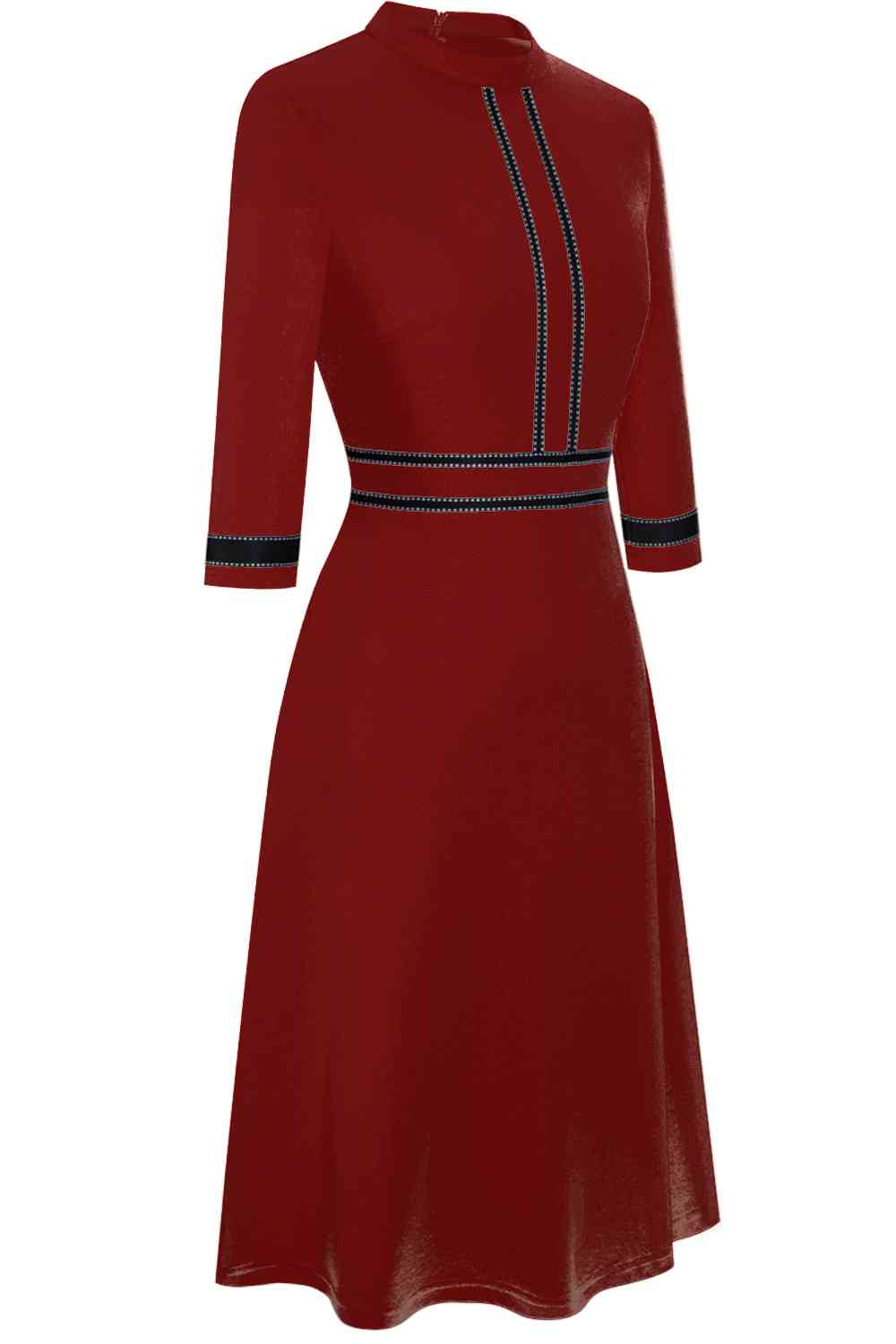 Round Neck Three-Quater Sleeve Dress